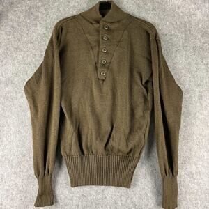 Vintage US Military Sweater Mens Medium Olive Green Wool GI Army Borintex